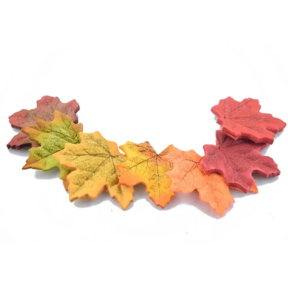 50Pcs/Pack Maple Leaves Simulated Maple Leaves Leaf Handmade Artificial Leaf Plants DIY Silk Flower Stacked Maple Leaves