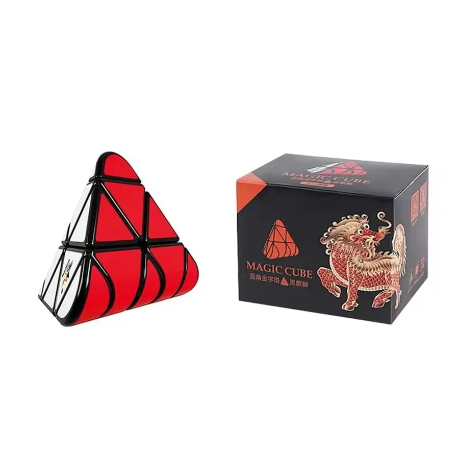 YuXin Nero Kylin Piramide Arrotondata Cubo Magico 3x3x3 Adesivo Nero Cubo Magico Giocattoli Educativi Per Bambini Per Bambini Cubo 브