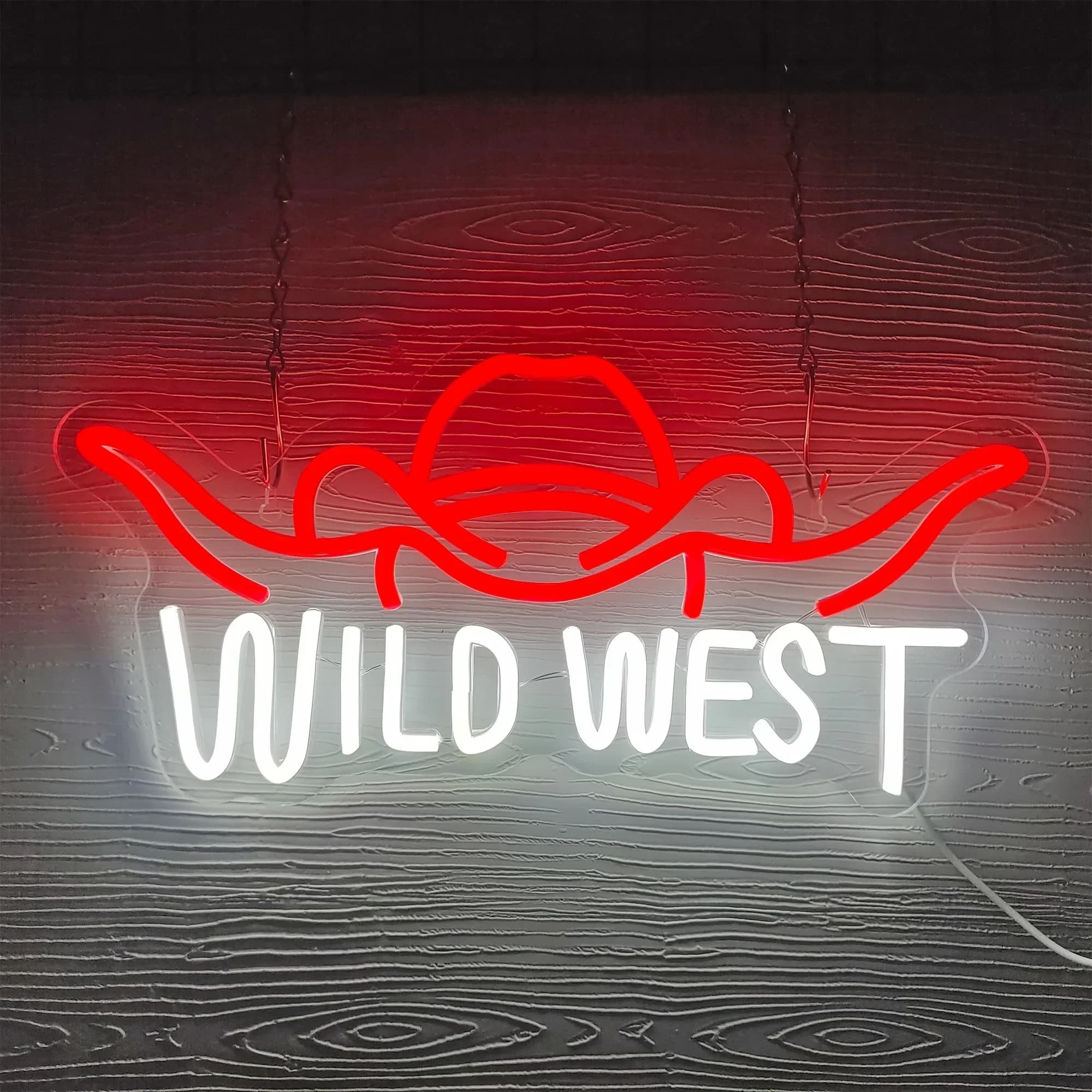 Insegna al Neon LED Stile Wild West, Luce al Neon Dimmerabile USB per Sala Giochi, Camera da Letto, Bar, Soggiorno, Regalo di Compleanno, Decorazione Murale