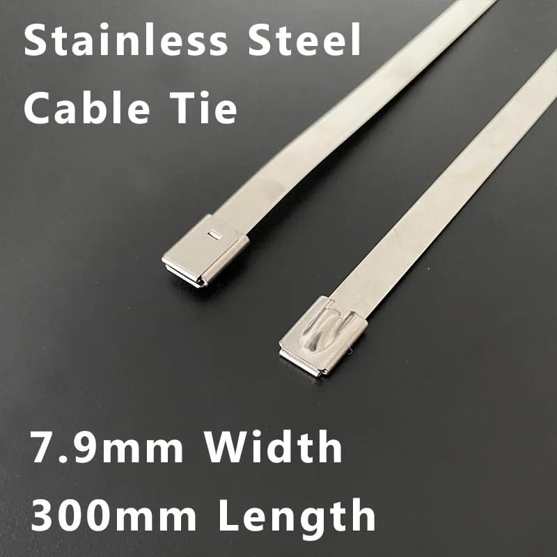 100 pz Strumento FAI DA TE 7.9*300mm Autobloccante Fascetta In Acciaio Inox 304 Morsetto A Ponte Fisso Marine Antifurto