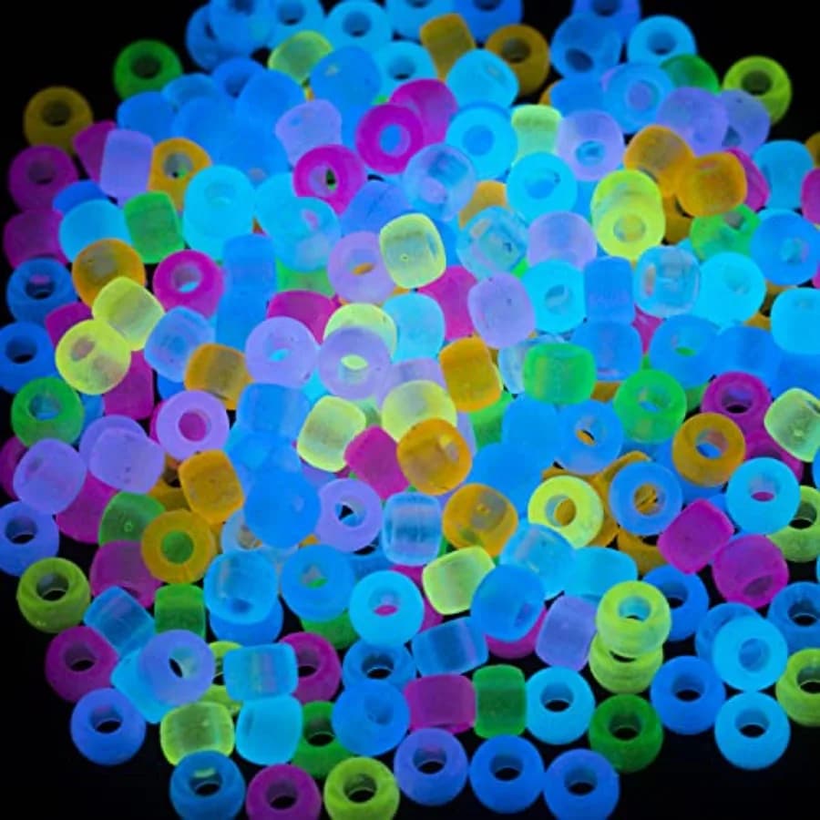 Quality Assurance 1000 Pcs Acrylic 9 Color Pony Beads 6x9mm Bulk Glow in The Dark for Necklace, Friendship Bracelet Making, Hai