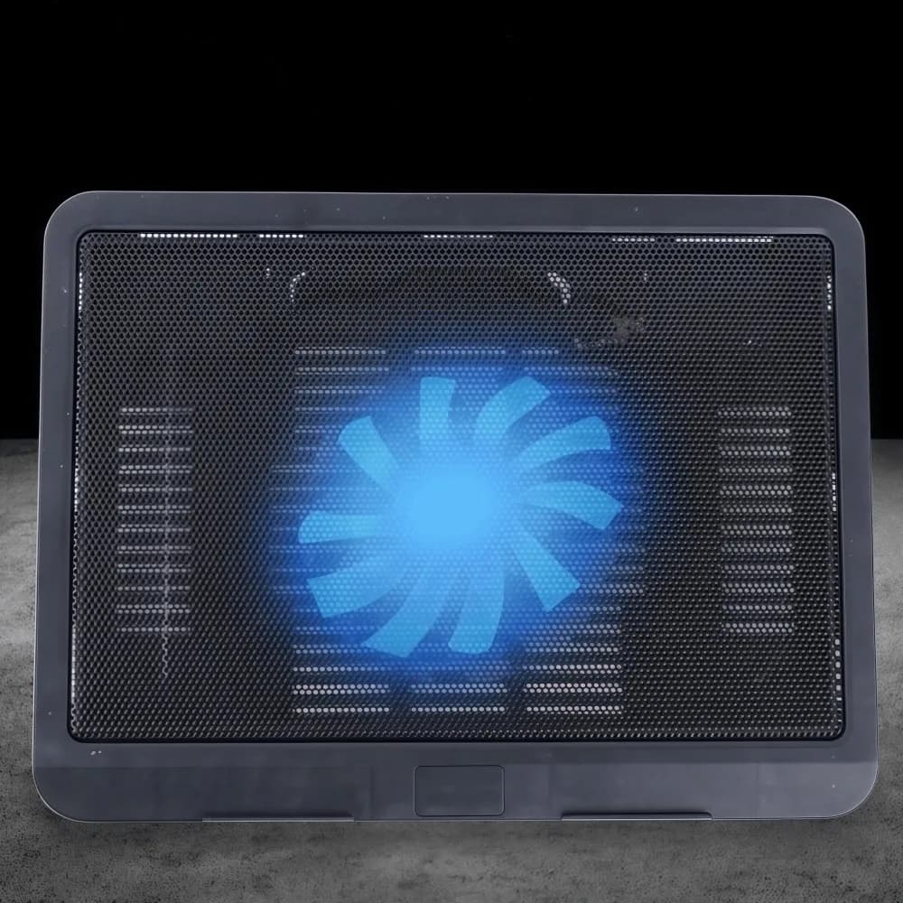 Two Fan Laptop Cooler Adjustable with Phone Holder Large Cooling Pad Stand 7-speed Adjustment RGB Laptop Cooling Base