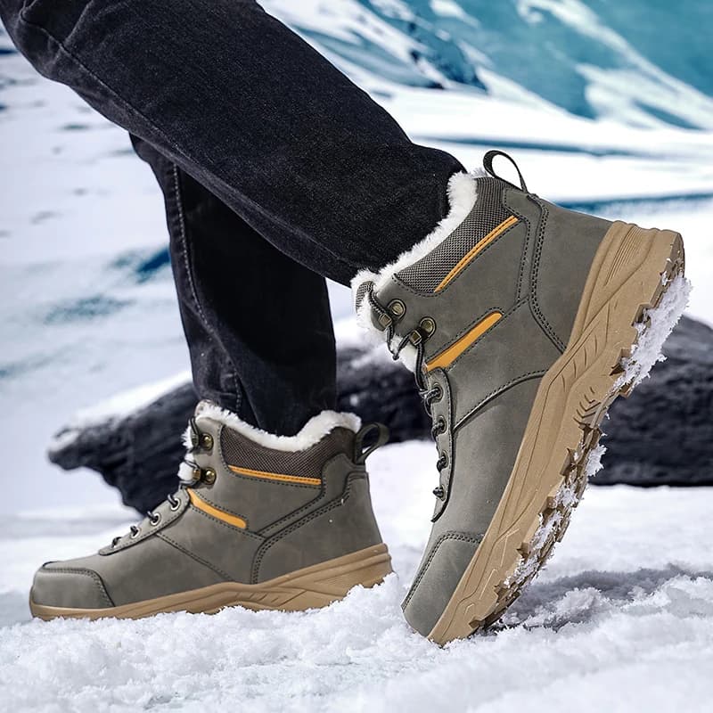 Piattaforma antiscivolo calda pelliccia caviglia peluche combattimento escursionismo all'aperto moto stivali da neve da uomo per uomo scarpe casual invernali