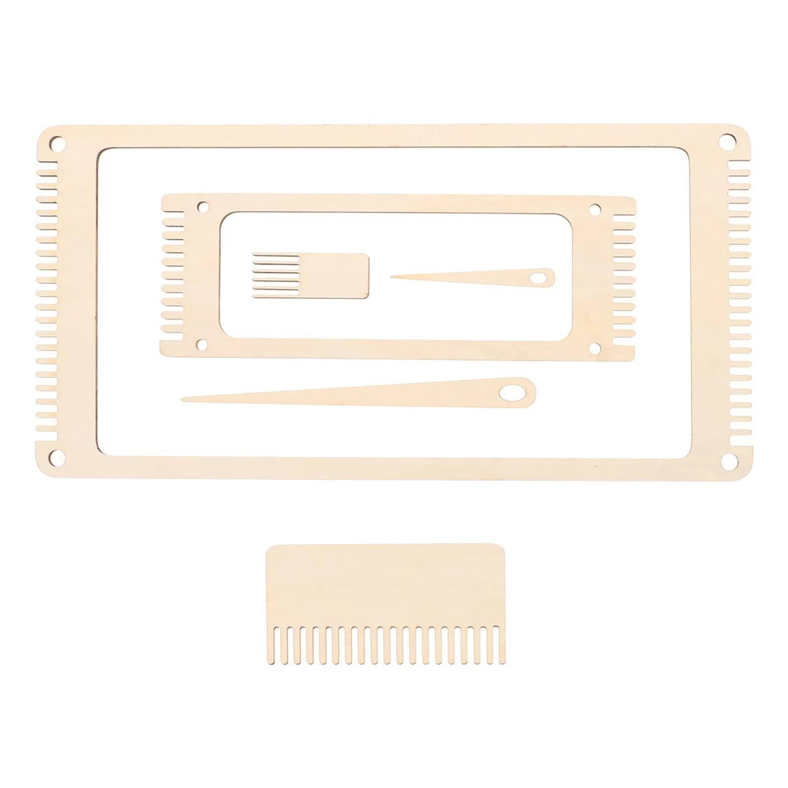 1Set Hanging Tapestry Weaving Loom Kit Rectangle Wooden Frame DIY Hand Weaving Board for Beginners Adults Craft Supplies