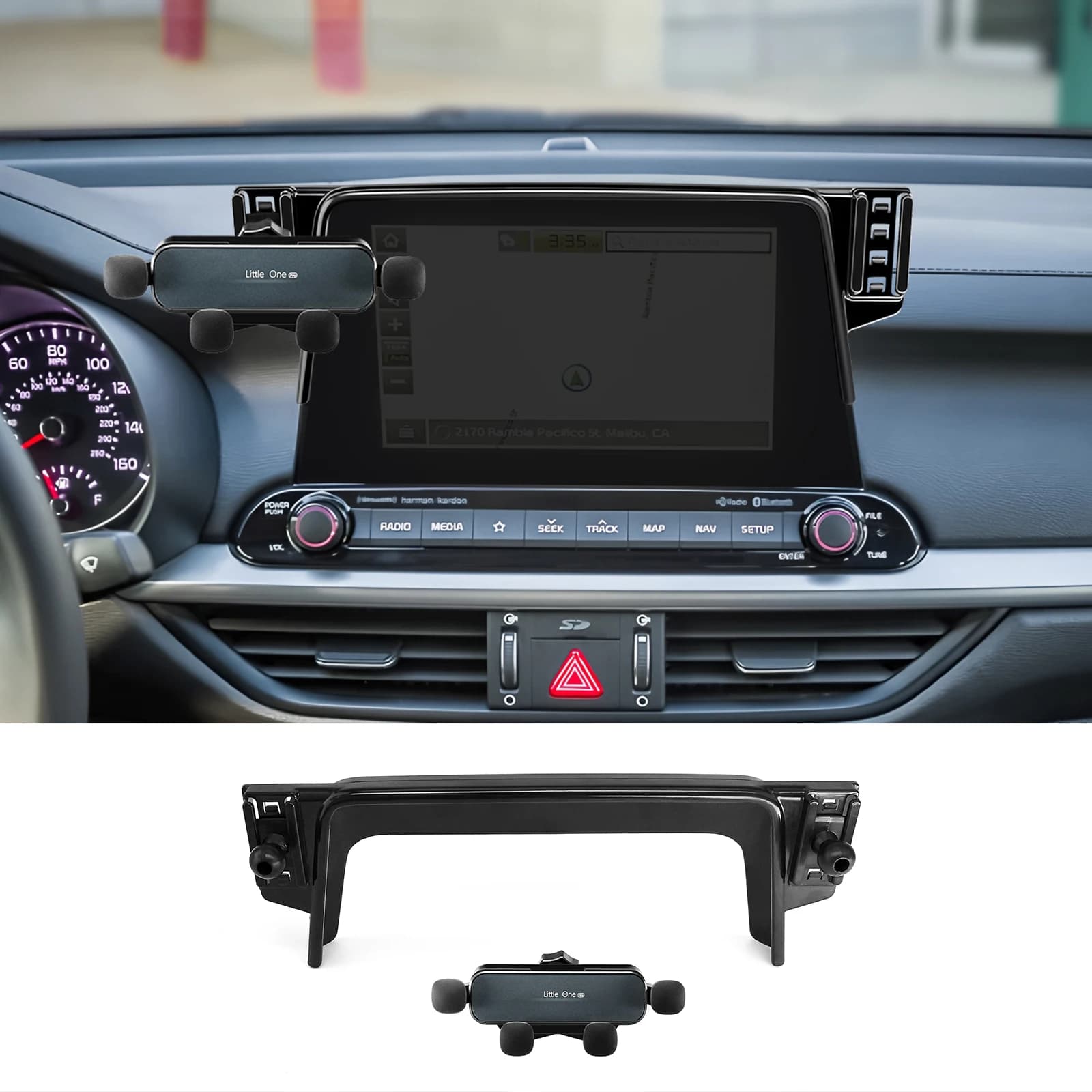 Per Kia Forte 2019-2024 Supporto per telefono per auto 2xScreen Base fissa Supporto GPS Supporti per telefono cellulare Staffa per smartphone