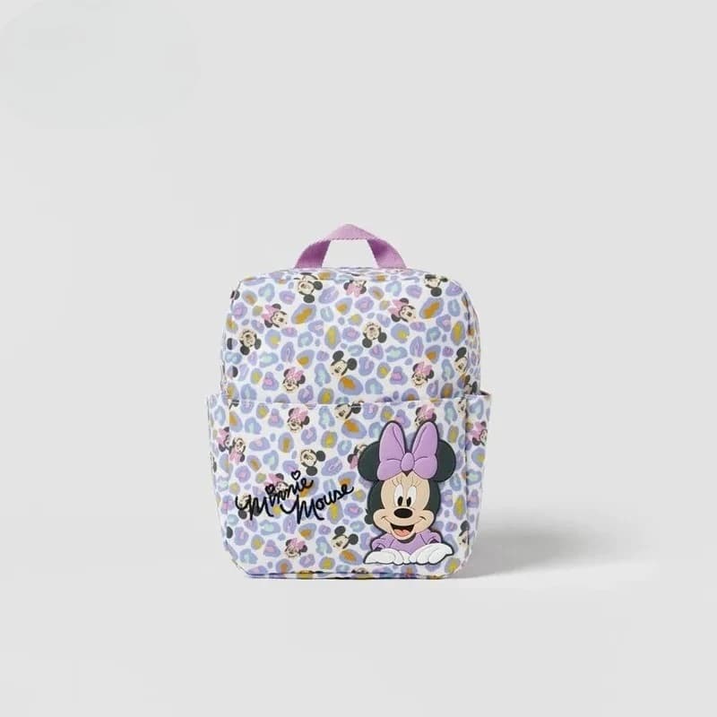 Nuovo Zaino Disney 2026 con Motivo Floreale Viola di Minnie per Bambine, Borsa a Mano e a Tracolla Carina per Bambini, Zainetto Leggero per la Scuola