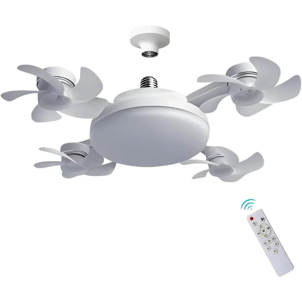 LED E27 Drone Ventilatore Luce Soggiorno Camera da letto Dimmerazione remota Lampada a sospensione con ventilatore elettrico integrato silenzioso montato a soffitto