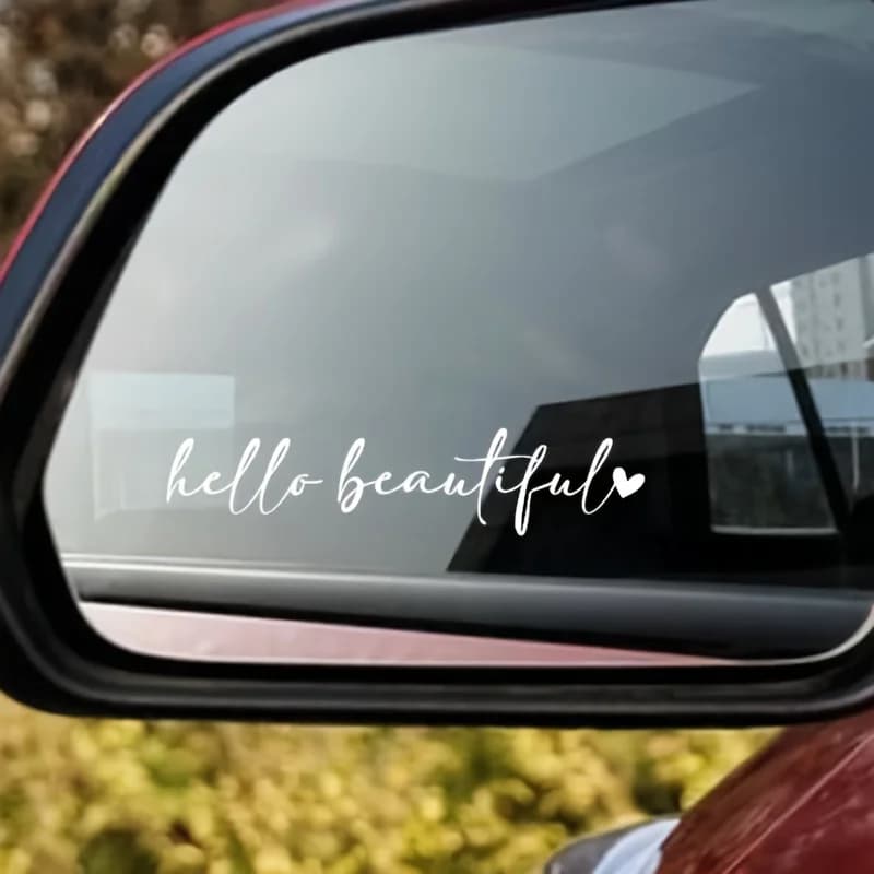 3Pcs Beautiful Girl Mirror Sticker Set 2D Flat Car Decal Makeup Mirror Vinyl Sticker for Auto Window Cup Water Bottle Gift