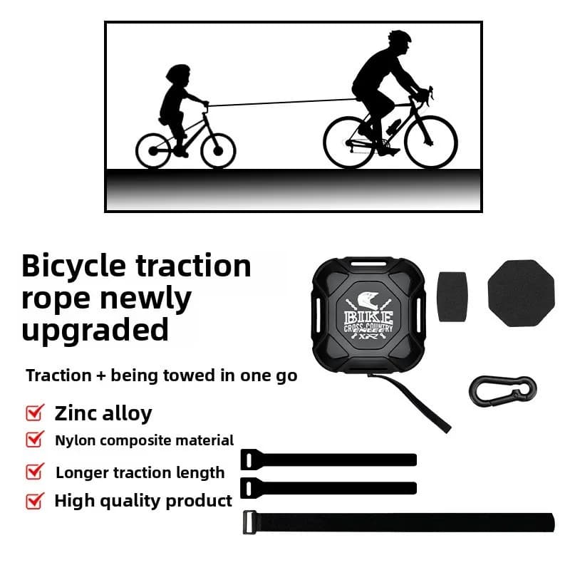 Mountain bike tow rope, bicycle accessories, parent-child towing system, retractable bike tow belt