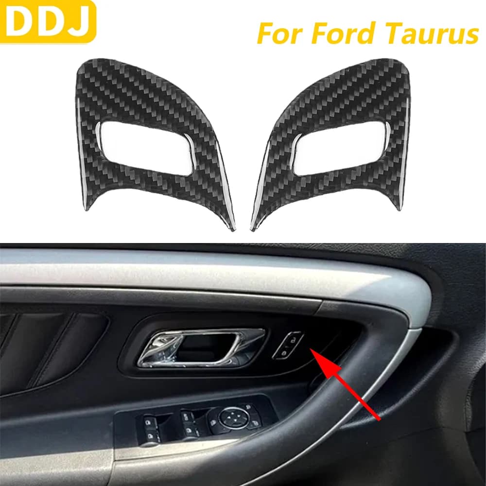 For Taurus Ford 2013-2019 In Carbon Fiber Interior Door Lock Switch Button Panel Decorative Cover Panel Auto Accessories Decoration Wall decal