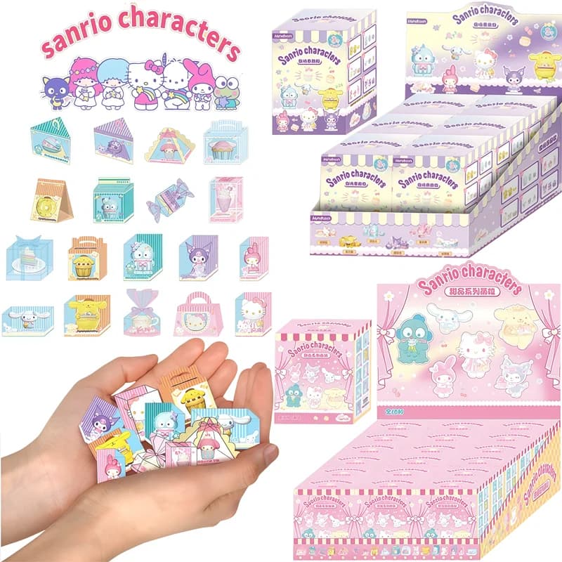 JANDOOM Sanrio My Melody Kuromi Hello Kitty Cinnamoroll Pochacco Huntington Action Figure Grana di Riso Bambola Cieca Scatola Giocattoli Regali