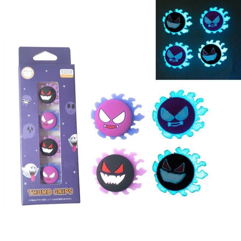 Luminoso Fantasma Silicone Morbido Thumb Stick Grip Cap Joystick Copertura Protettiva Per Interruttore Oled NS Lite Joy-con Thumbstick caso