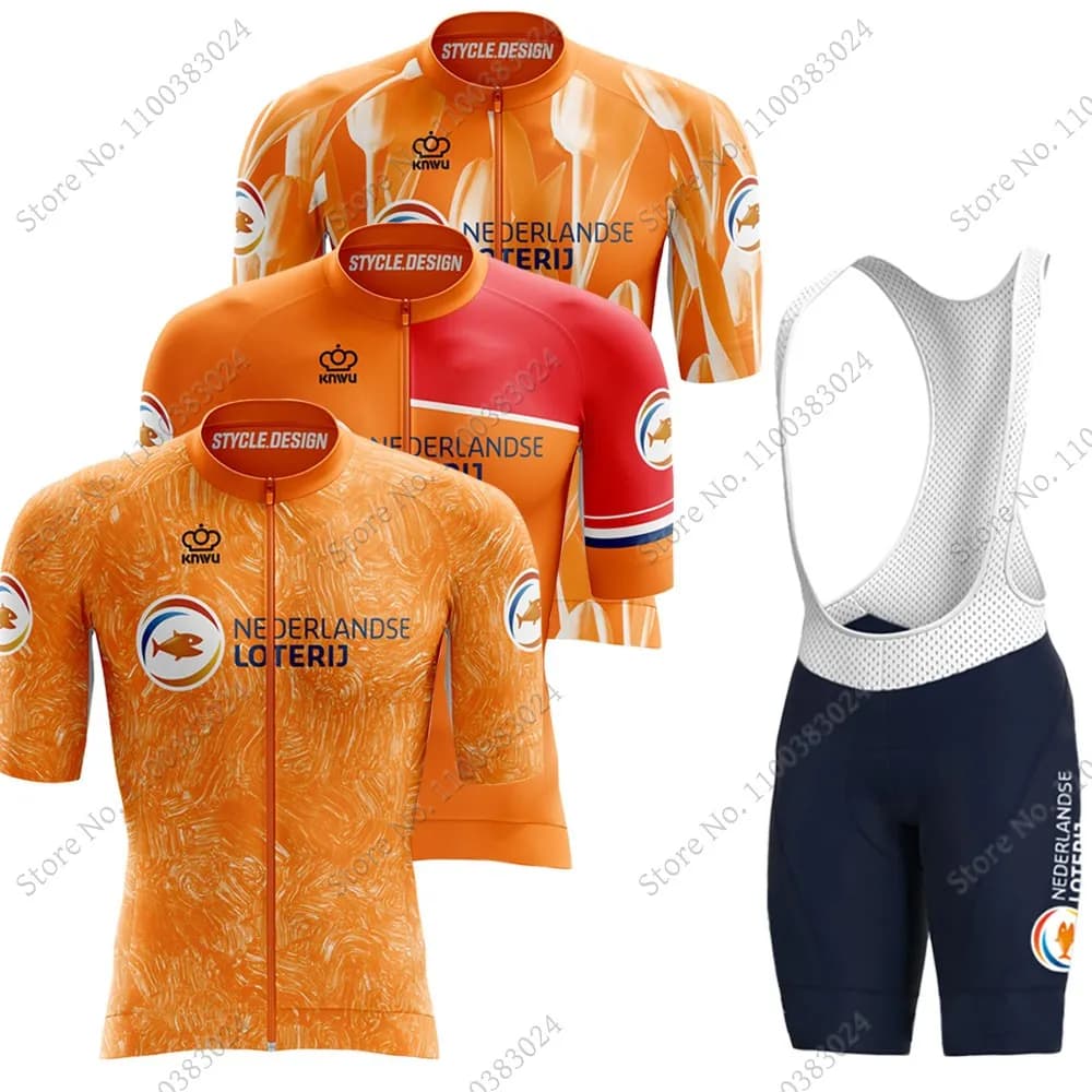 2023 paesi bassi squadra nazionale maglia da ciclismo Set abbigliamento da bicicletta camicie da bici da strada tuta da bicicletta pantaloncini con bretelle MTB Ropa Maillot