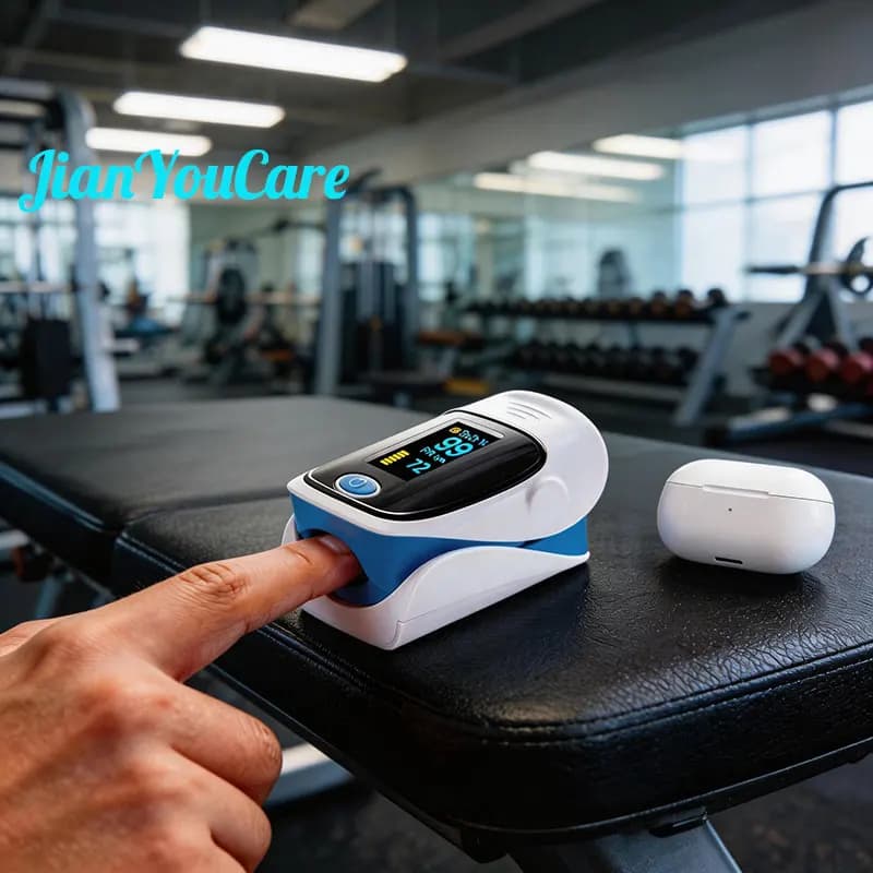 JianYouCare OLED digital finger oximeter with medical alarm for SPO2 PR and housing
