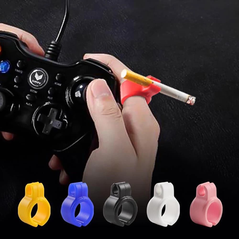 1 pcs/5 pieces silicone cigarette holder for finger ring rack creative portable clip for hand smoker accessories for game player