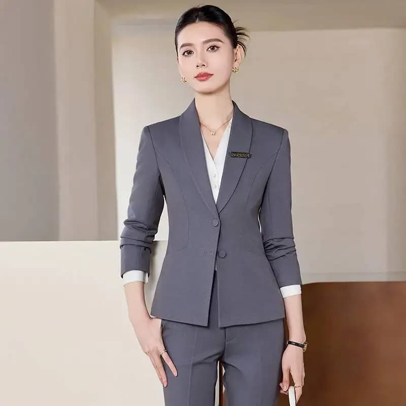 High Quality Fabric Formal Pantsuits Autumn Winter for Business Women Professional with Pants and Jackets Coat Blazers Set