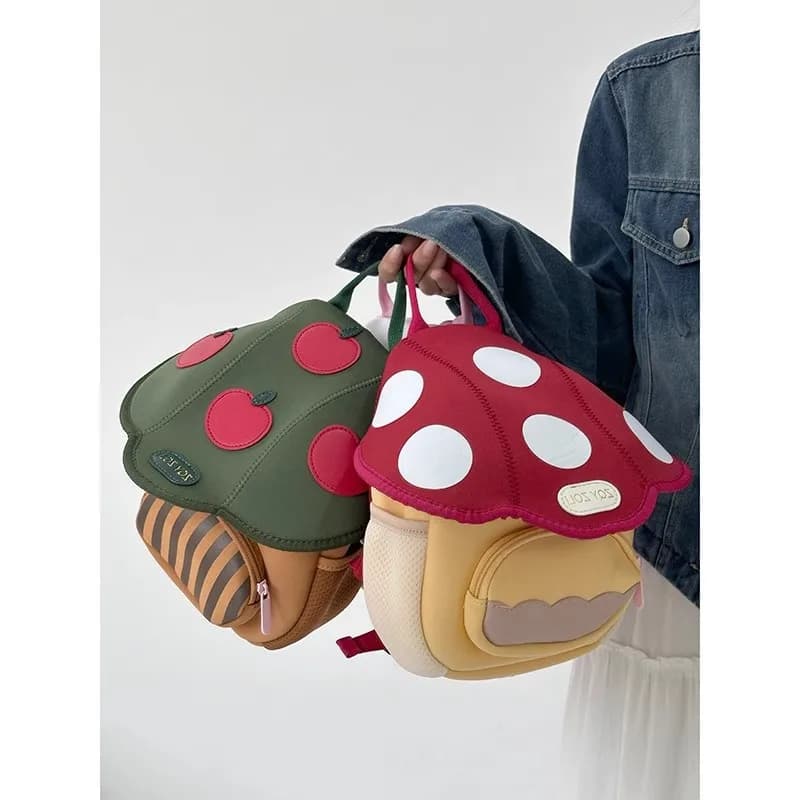 2025 Nuovo Mini Cute Mushroom Zaino per bambini Scuola materna Borse da campeggio piccole per bambini popolari Zaino da scuola principessa rosa per ragazze