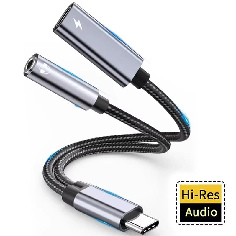 2 In 1 Type C Adapter To 3.5mm Jack Wired Headphone Audio Converter PD 60W Fast Charging Cable For Xiaomi Redmi Realme Oppo Vivo