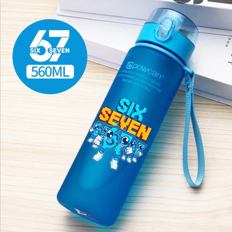 650ML Ruba A Brainrot 67 Bottiglia d'acqua sportiva Sei sette Tazze riutilizzabili portatili a prova di perdite motivazionali Brocche da palestra da viaggio all'aperto