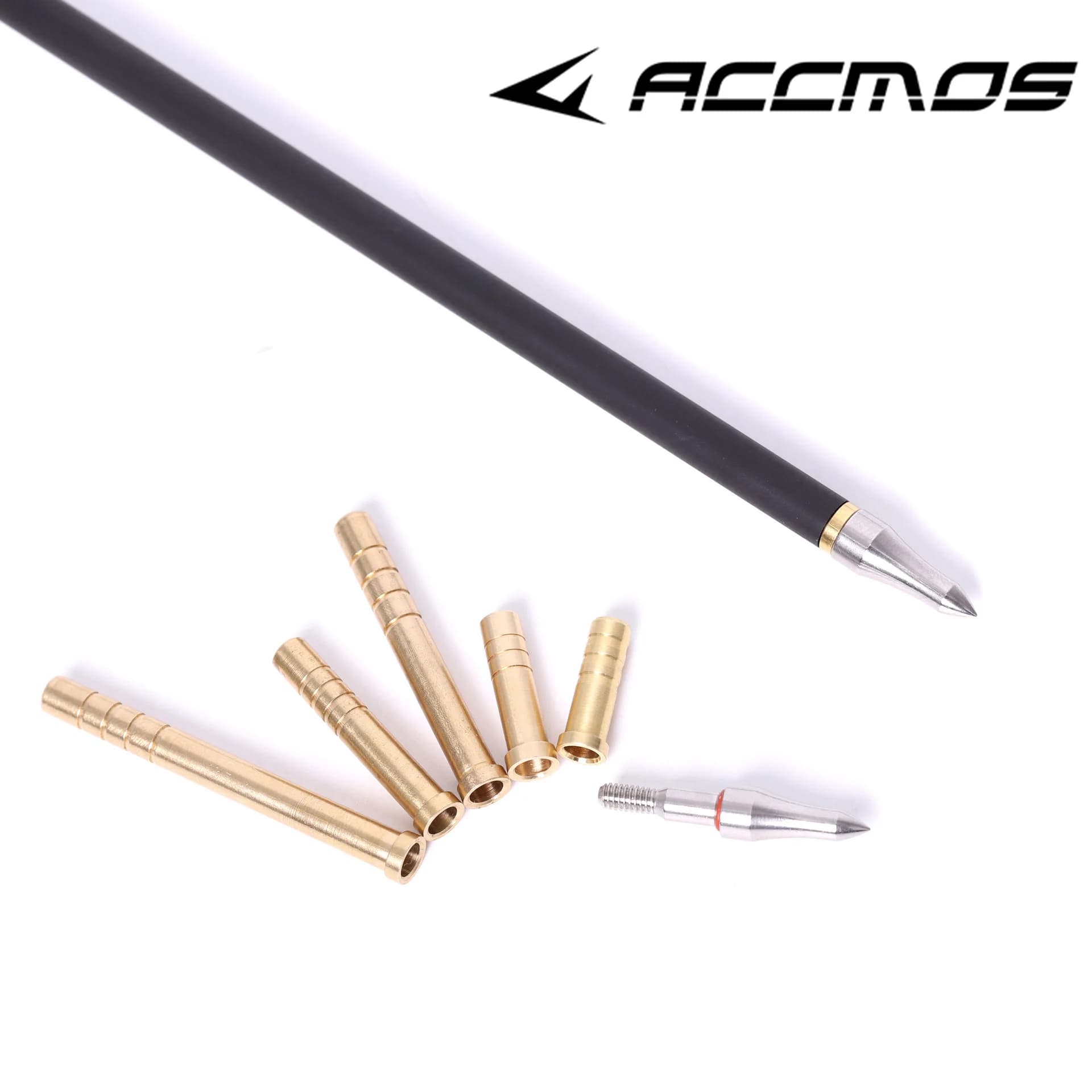 6/12pc Tiro con l'arco Inserto Rame Ottone Base peso 37/50/100/150/200 grana per 6.2mm Freccia Albero Caccia Tiro Accessori