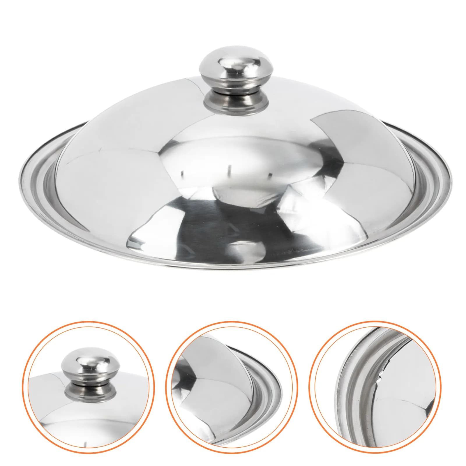 Stainless Steel Visible Pot Cover Multi-Function Universal Lid for Wok Frying Pan Cookware Heatproof Freshness Preserving