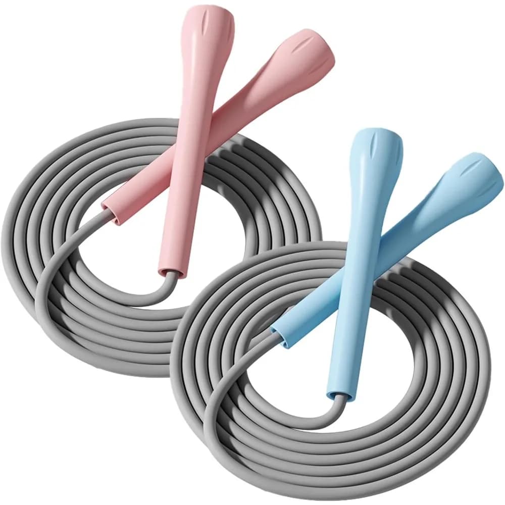 Confezione da 2 corde per saltare per bambini, corda per saltare leggera e regolabile per il fitness, corda per saltare veloce senza grovigli per le donne