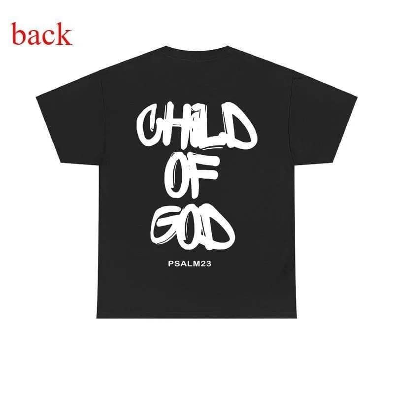 T-shirt casual con grafica in cotone 100% per l'estate – T-shirt in cotone da uomo 'Child Of God'