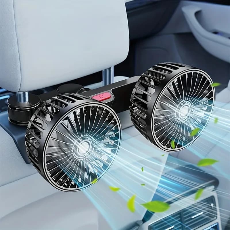 Forniture per auto con ventilatore elettrico per auto USB a doppia testa
