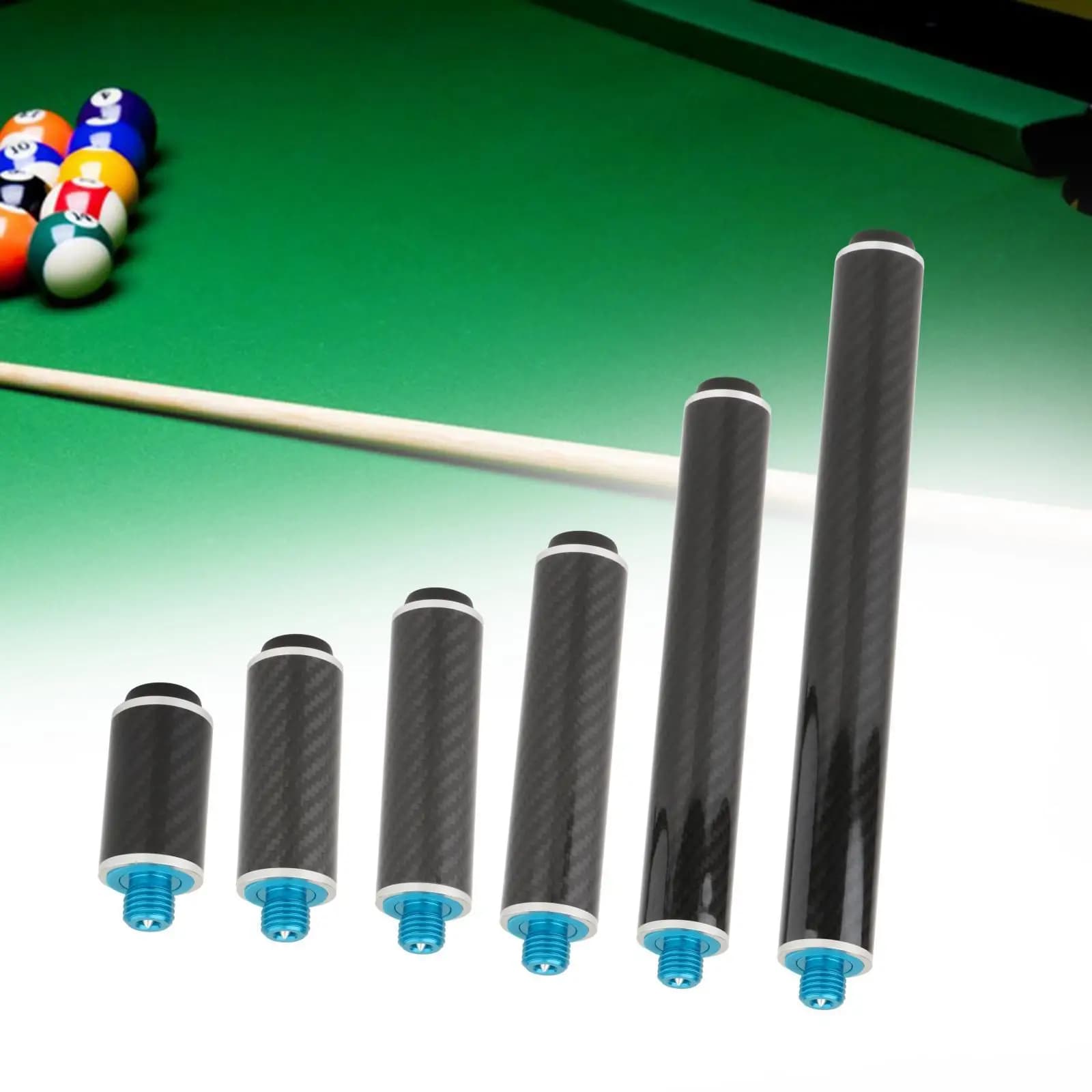 Accessori da biliardo per estremità di estensione per stecca universale, prolunga per stecca da biliardo per biliardo, prolunga per stecca da biliardo, giocatore di allenamento in carbonio