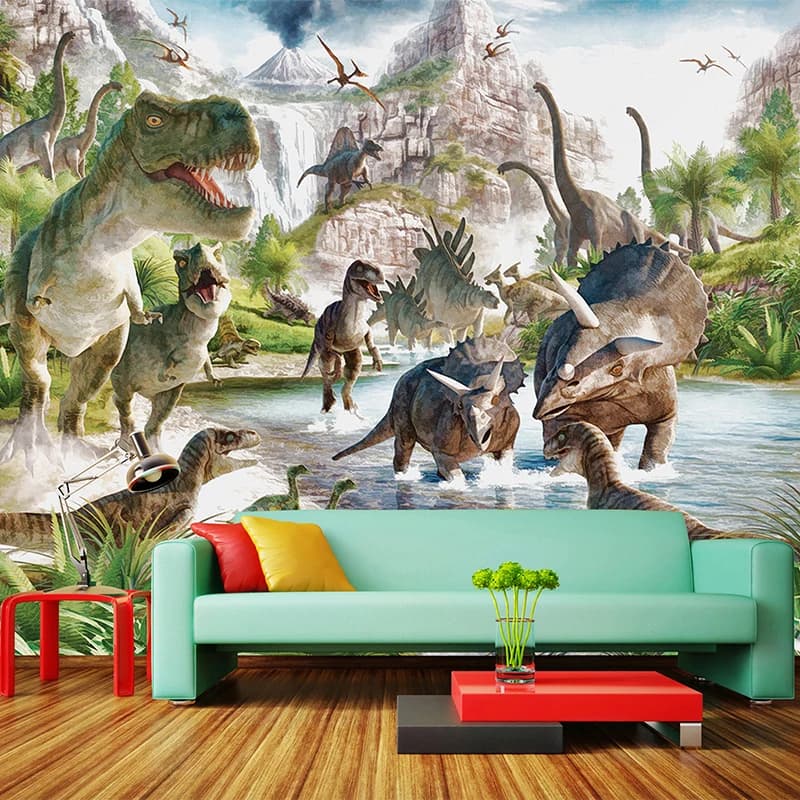 Cartoon Dinosaur Wallpaper Custom 3D Photo Mural Bedroom Living Room Sofa TV Background Wall Covering Home Decor Painting