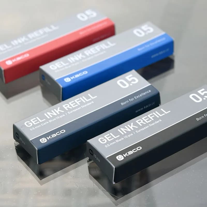Kaco 10 pz/scatola G2 Ricarica Standard Europeo/Asian 0.5mm Nero Rosso Blu Blu scuro ricariche di inchiostro Penne Gel Retrattili Forniture Per Ufficio