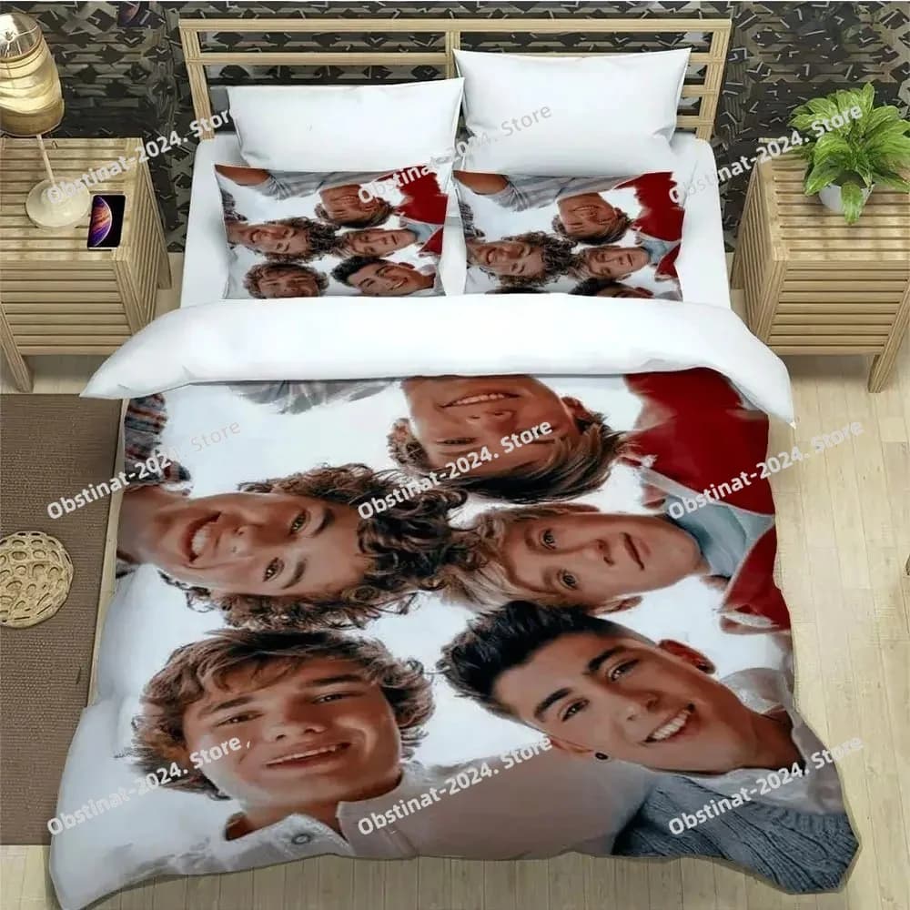 Set di biancheria da letto 3D Print O-ONE Music Band D-Direction per ragazzi e ragazze, copripiumino e federa, misure Twin, Queen, King, per cameretta ragazzi e adulti.