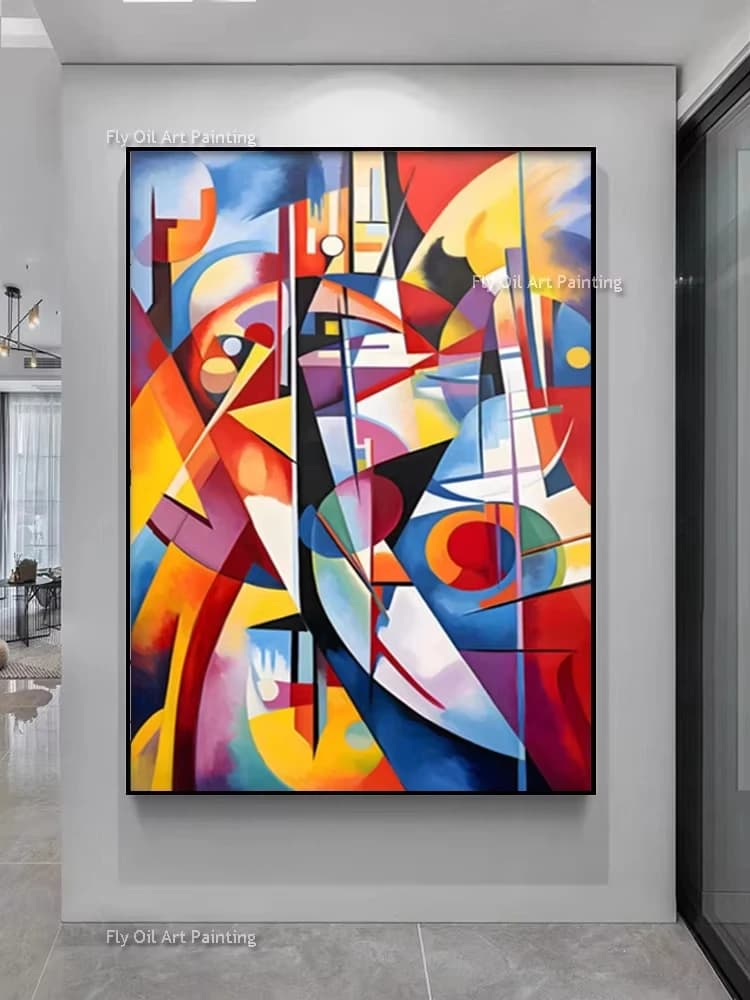 DIY Oil Painting for Adults Wassily Kandinsky Abstract Geometric Artwork Paint By Numbers Canvas Wall Art Home Decor Frameless