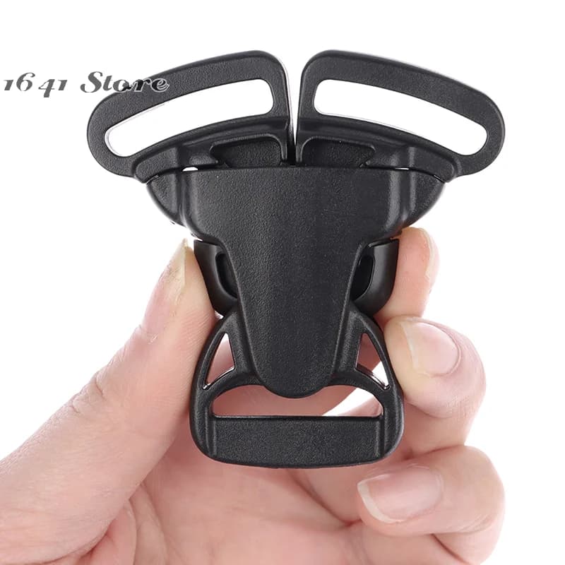 2 pezzi 25mm 3 vie tre punti fibbia a sgancio laterale plastica rapida nero marsupio accessorio seggiolino auto zaino in tessuto