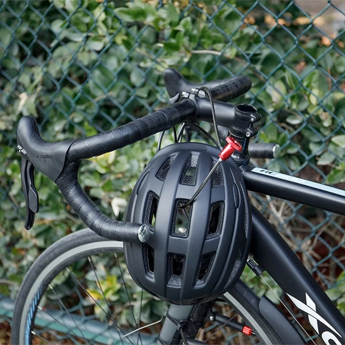 Lucchetto per Bicicletta A89X, Serratura Nascosta con Cavo in Acciaio per Mountain Bike e Bici da Strada, Lucchetto Portatile per Casco, Antifurto con Chiave