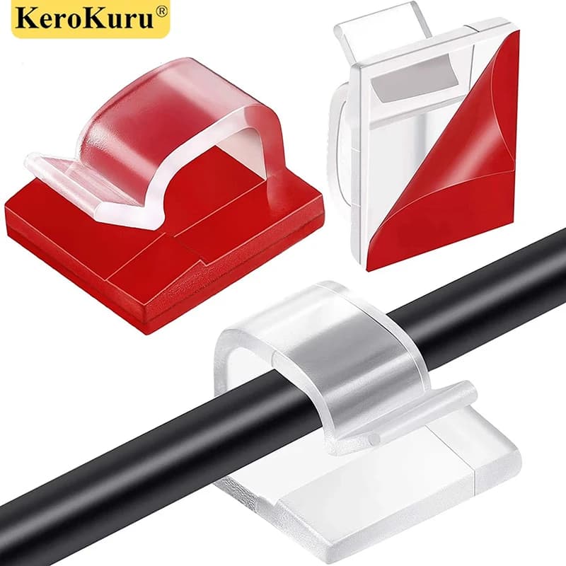 10/50PCS Cable Management Clip Guideline Cable Arrangement Fissing Protection Cable Holder WINDER Liquidation Grips Attached Home