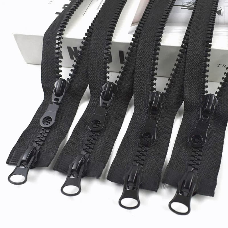 1-3 Pezzi 8 # Cerniere in Resina Nera 70-200cm con Doppio Cursore, Nastro per Cerniere, Chiusura per Zaini e Tende, Kit di Riparazione Cerniere, Accessori Fai-da-Te