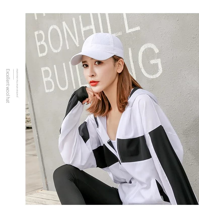 Spring Summer Autumn Essential Sunscreen Mesh Cap Solid Color Korean Style Breathable Peaked Baseball Hat For Male Female
