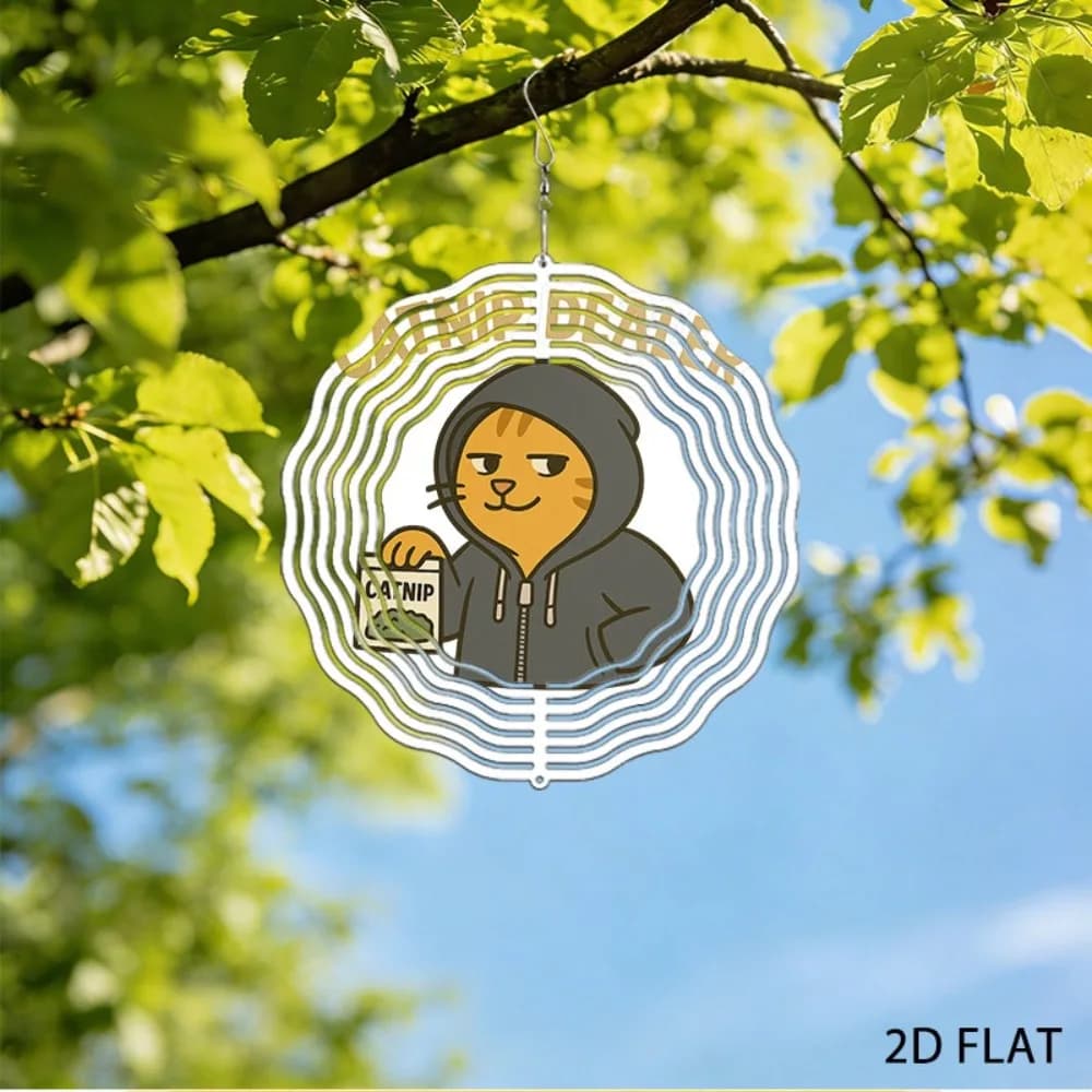 Cat Garden Wind Chime Iron Outdoor Decor for Yard Lawn Cat Lover Gift
