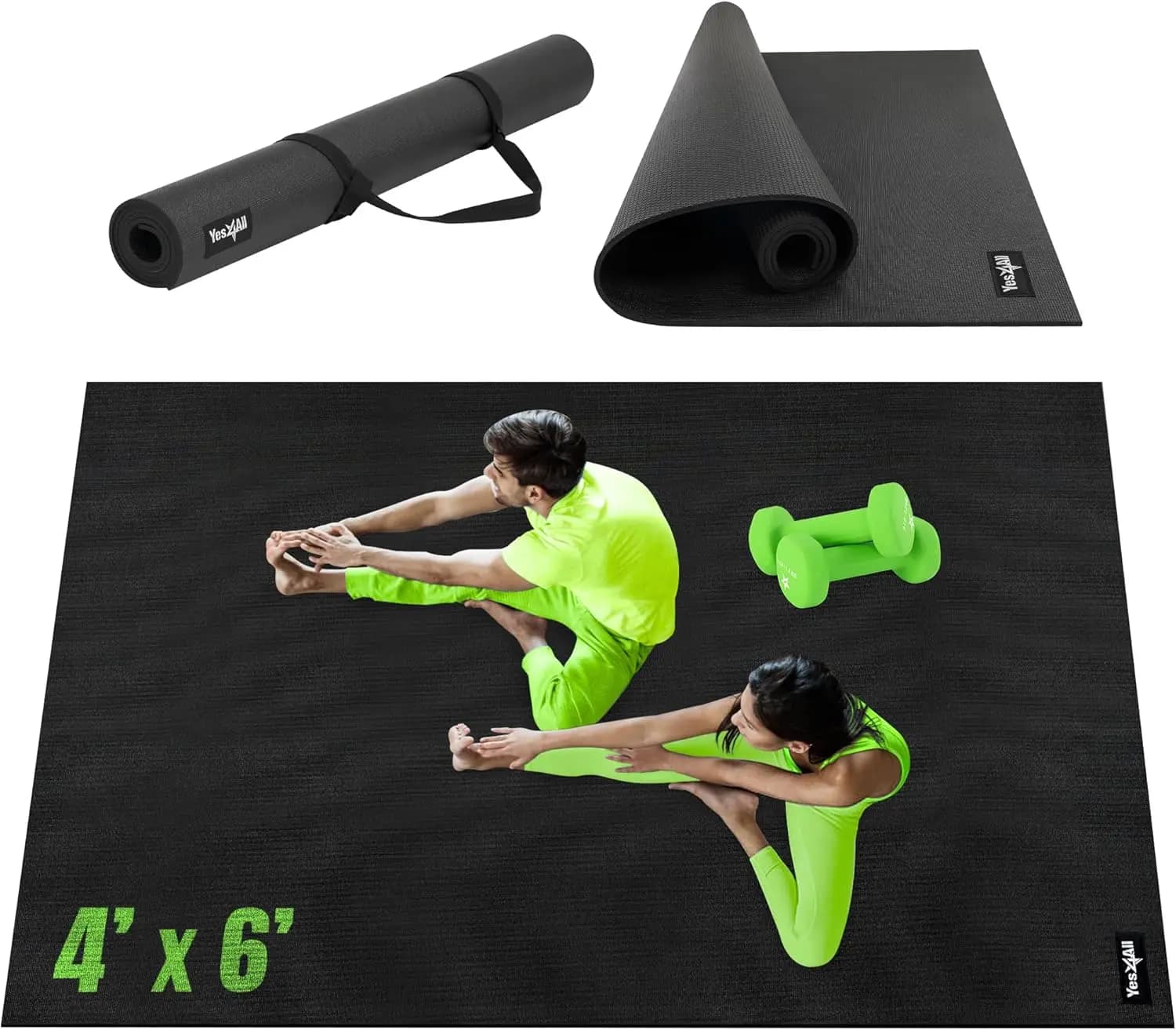 Tappetino per Esercizi Domestici, Tappetini per Allenamento Fitness, Tappetino Yoga Antiscivolo, Tappetino Imbottito Spesso per Pavimento