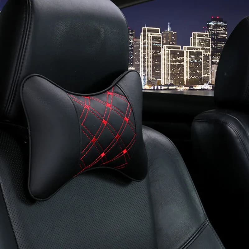 Leather Car Neck Headrest Universal Auto Seat Neck Support Cushion Ergonomic Neck Protector For Driving Travel