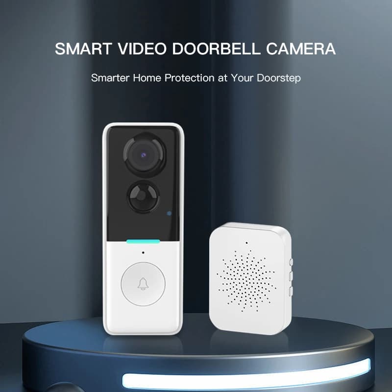 Tuya APP 720p Alimentazione a batteria Lungo tempo di standby WIFI Campanello Citofono senza fili Videocitofono con campanello USB Visualizzatore visivo per porta