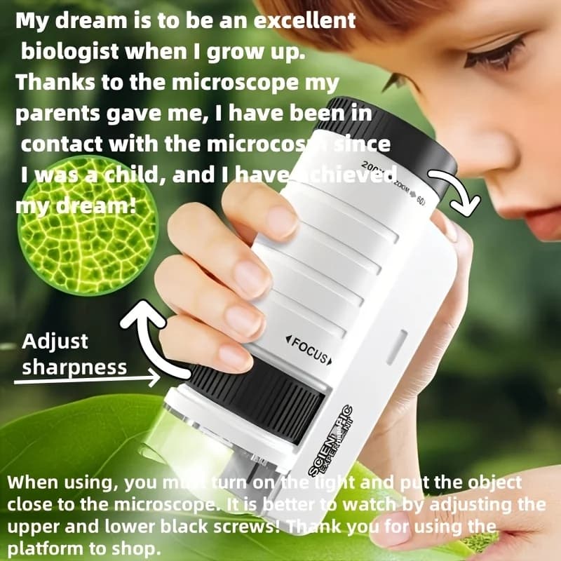 Kit microscopio portatile Lab Home School Scienza biologica Giocattoli educativi per bambini Regalo di compleanno