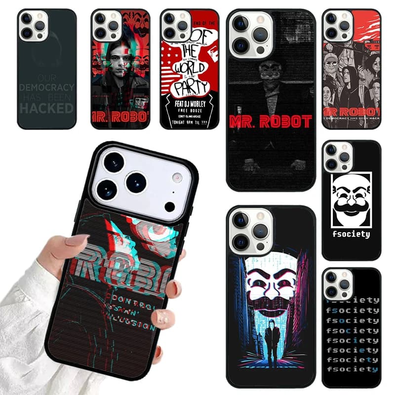 Mr Robot Phone Case For iPhone 17 16 15 14 13 12 11 Pro Max 17air Shockproof Cover Fundas