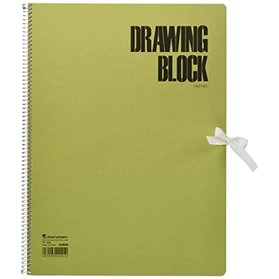 Olive Series Artbook,,13.27" x 9.92", Sketchbook with 20 Sheets of Thick Textured Acid-Free Drawing Paper, Spiral Bound with Ri