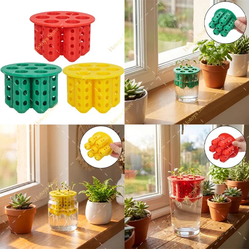 3D Printed Hydroponic Seed Germination Lid Multi Hole Plant Growing Holder For Clear Glass Cup Indoor Kitchen Soilless Planting