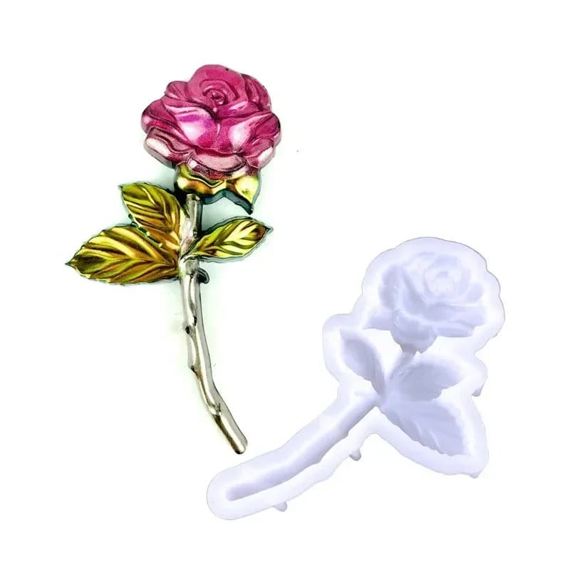 Valentine's Day Rose Silicone Mould for DIY Semi Rose Crystal Drop Glue UV Epoxy Resin Handmade Craft Decor Festival Gifts