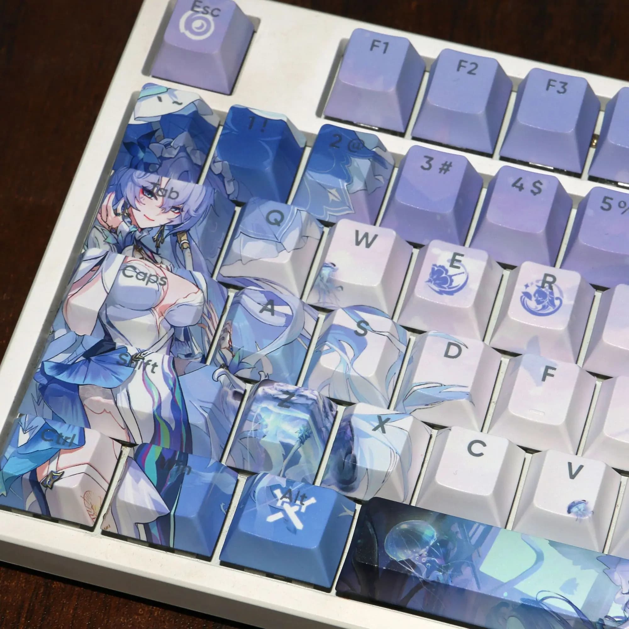 Wuthering Waves Keycaps 120 Keys Cantarella Keycaps PBT Key DYE Sublimation Cherry MX Axis Switch Keycap Mechanical Keyboard