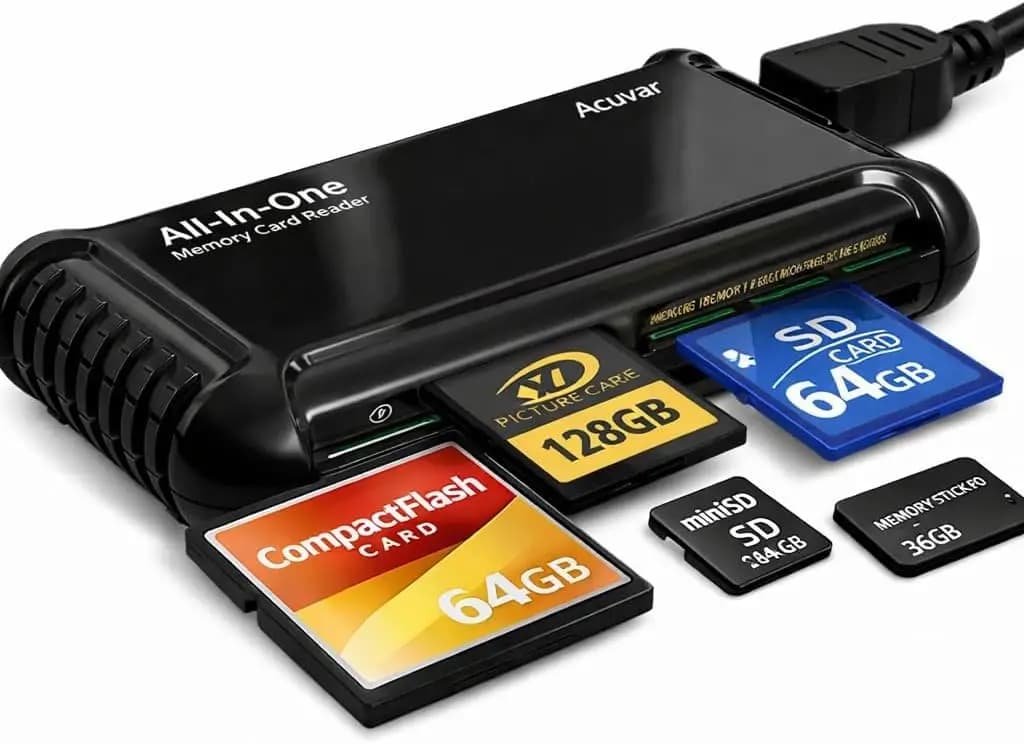 Lettore di schede di memoria USB all-in-one per schede XD, SD/SDHC, Micro SD, CF e Memory Stick