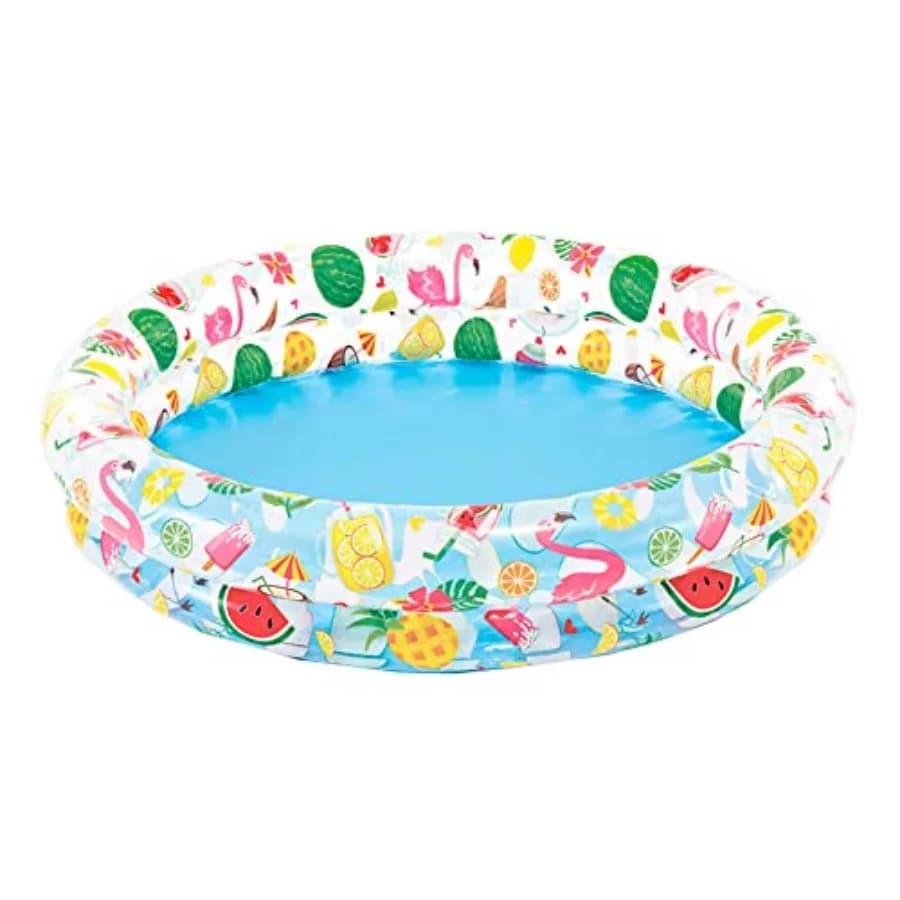 Inflatable Stars Kiddie 2 Ring Circles Swimming Pool 48" X 10" [Assorted Styles]